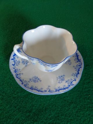 Fine Bone China Shelley England Heavenly Blue 14075 Teacup And Saucer