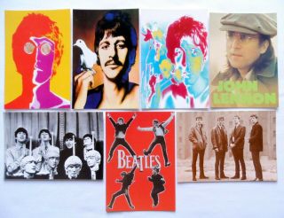 The Beatles Postcards 7 X Vintage Beatles Postcards