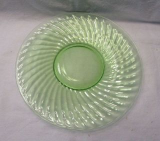 Imperial Depression Glass Twisted Optic 10 " Green Sandwich Server Plate