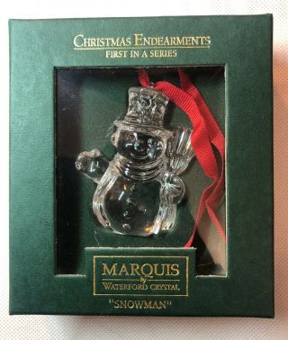 Marquis Waterford Crystal Snowman Ornament Christmas Endearments 1st In Series