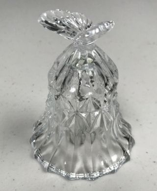 Clear Glass Bell W/butterfly On Top 3 1/2 Inches Tall,  Unbranded