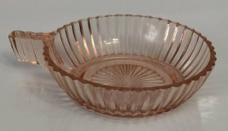 Vintage Pink Depression Glass Candy Dish With Single Handle