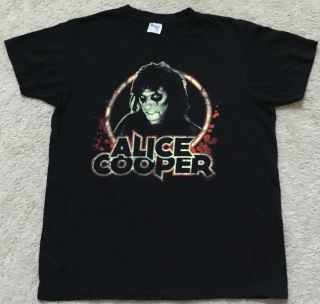 Vintage Alice Cooper Black Heavy Metal Glam Rock Cult T Shirt Size M