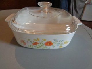 Vintage Corning Ware Wildflower Covered Casserole 2 Qt Dish