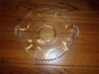 " Candlewick " Vintage 14 Inch Two Handled Tray Large Ruffle