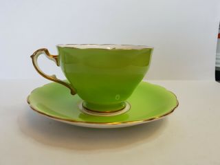 Vintage Adderley Bone China Teacup & Saucer 1789 Green Made In England 38
