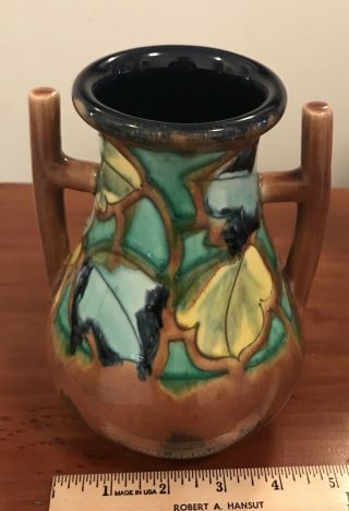 Vintage Art Pottery Vase Flambe Drip Glaze Fulper Arts Crafts Mission Weller
