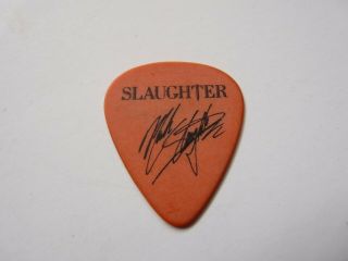 Slaughter Mark Black On Orange Tour Issued Guitar Pick
