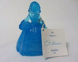 Boyd Glass Colonial Doll " Wilma " 15 Azure Blue B In Diamond With Name Tag