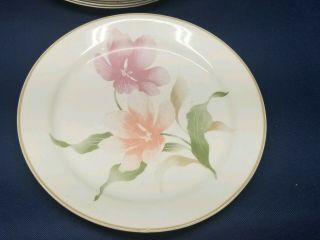 Corelle 1978 Pacifica Dinner Plates Set Of 7 By Corning Pink/orange Floral