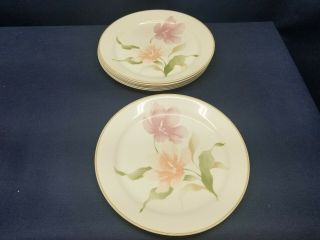 Corelle 1978 PACIFICA Dinner Plates Set of 7 by Corning Pink/Orange Floral 2