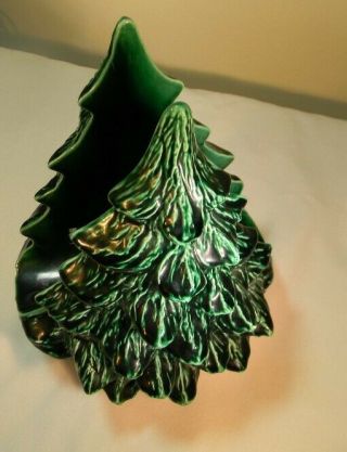 Vintage Holland Mold Handpainted Ceramic Christmas Tree Napkin Letter Holder 5