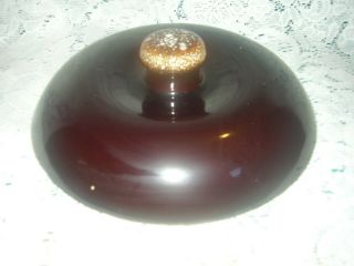 Vintage Monmouth Pottery Bean Pot Lid Only - Brown Drip -