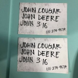 Keith Urban Promo Stickers From Cmafest 2016 John Cougar,  John Deere,  John 3:16