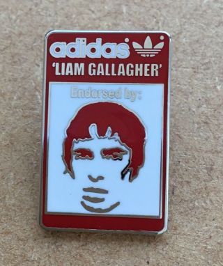 Liam Gallagher Oasis Adidas Endorsed Retro Enamel Pin Badge - Red