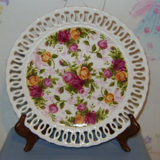 Royal Albert Old Country Roses Miniature Tea Set Lattice Plate Only 2002