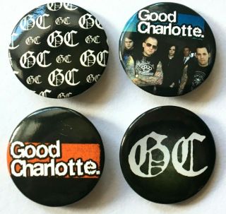 Good Charlotte - Set Of 4 Button Pin Badges 37mm Pop Punk Alt.  Rock Og 2007