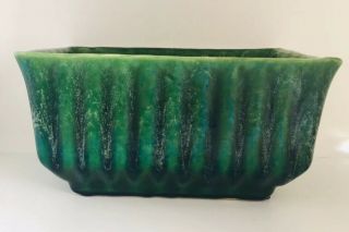 Vintage Mcm Upco Planter Evergreen Drip Glaze Ungemach Pottery Co Usa