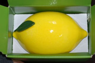 Kate Spade With A Twist Covered Bowl Yellow Lemon Shaped