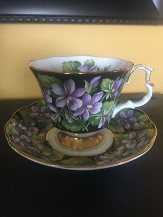 Royal Albert Provencial Flowers Purple Violets Tea Cup/saucer Perf Cond