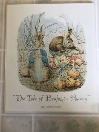 Beatrix Potter Wooden Picture The Tale Of Benjamin Bunny White Background