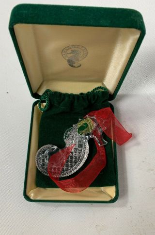 Vintage Waterford Signed Crystal Seahorse Ornament W/ Box