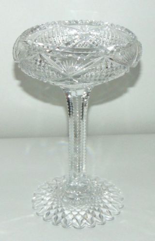 Exquisite Abp Period Cut Glass Tall Compote 9 1/4 " Tazza