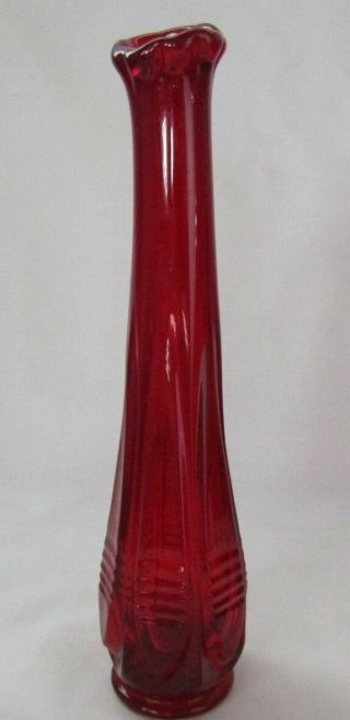 FENTON GLASS RUBY RED BARRED OVAL 9 - 1/8 