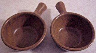 Two Vintage Monmouth Il Usa Pottery Soup Bowls Mojave Glaze Pattern
