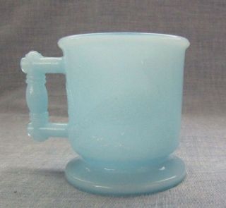 Boyd Glass Stork And Peacock Child`s Mug Cup Ice Blue First 5 Years