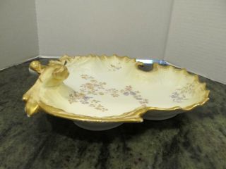 MR France 9” M Redon Limoges Porcelain Plate Dish yellow and blue flowers 3