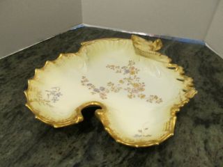 MR France 9” M Redon Limoges Porcelain Plate Dish yellow and blue flowers 4