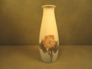 Bing Grondahl B&g Royal Copenhagen Blue Brown Flower Porcelain Bud Vase