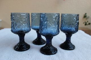 Glass Ware 4 Lenox Vintage Impromptu Blue Wine Water Goblets
