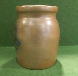 Stoneware Crock Blue Salt Glaze Beaumont Brothers Pottery Speckled Winged Heart 2