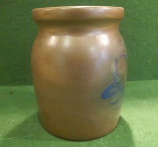 Stoneware Crock Blue Salt Glaze Beaumont Brothers Pottery Speckled Winged Heart 3