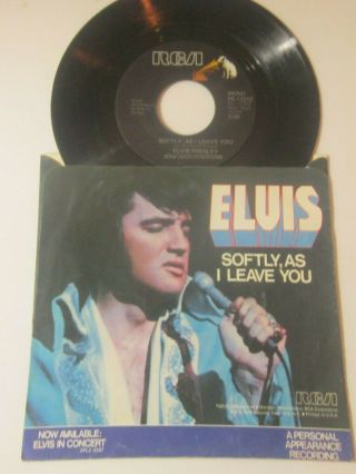 Vintage Elvis 45 Record And Sleeve Rca Unchained Melody Estate Records