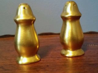 Pickard Rose And Daisy Gold Encrusted Individual Salt And Pepper 33 2 5/8 " Tall