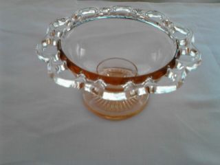 Depression Glass,  " Old Colony Open Lace " Vintage Pink 7 " Pedestal Copote