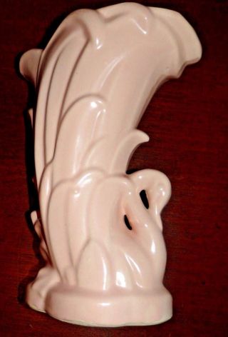 Vintage Mccoy Pottery Swan Vase Matte Pink 9 1/4 Inches Circa 1940 