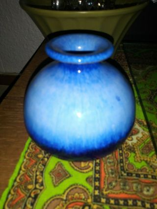 Red Duck Pottery Vase Sedona Arizona Vintage Art Weed Pot Stoneware Blue
