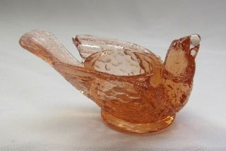 Degenhart Glass Bird With Cherry Open Salt Dip Cellar (persimmon)