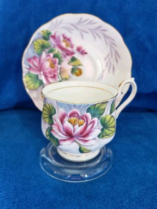 Royal Albert “water Lily” Flower Of The Month Series” Tea Cup & Saucer Vintage