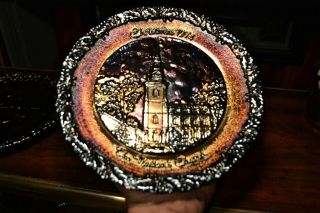 Vintage Fenton Carnival Glass Christmas Plate " The Nation 