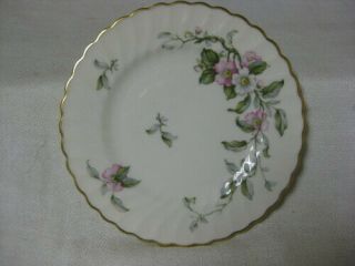 6 Syracuse Apple Blossom Bread & Butter Plates 6 3/8 " Pink & White Blossoms