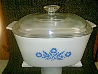 Vintage Blue Cornflower Corning Ware Cassorole Saucepan Dish A - 3 - B 3 Qt W Lid