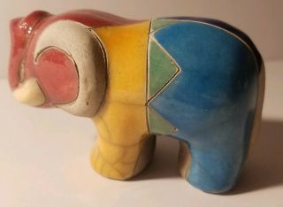 The Fenix Raku Pottery Elephant 3.  5 Inch Figurine Hand Made in South Africa 3