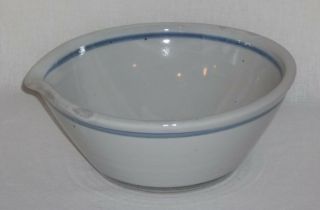 Stoneware Glazed Pottery Batter Bowl With Spout - Cobalt