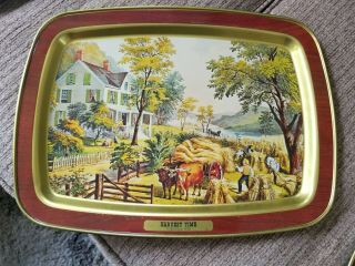 Vintage Currier and Ives set of 4 Trays. 5