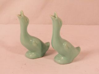 Vintage Made In California Haldeman Caliente Art Pottery Figural Ducks / Geese